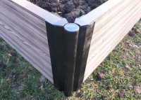 Угловой поворотный элемент 300*30мм для высокой грядочной доски из ДПК, черный