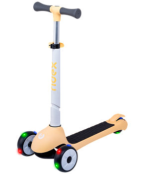 Самокат 3-колесный Motley, 120/90 мм, белый/персиковый