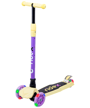 БЕЗ УПАКОВКИ Самокат 3-колесный Chip, 120/80 мм, фиолетовый/желтый