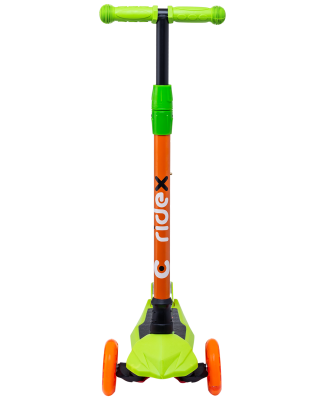 БЕЗ УПАКОВКИ Самокат 3-колесный Chip, 120/80 мм, оранжевый/зеленый