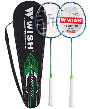 Набор для бадминтона Fusiontec 770K, 2 ракетки, синий/зеленый