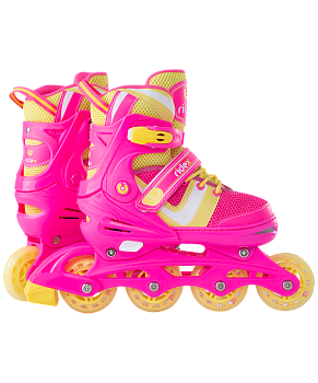 Ролики раздвижные Wing Pink, пластиковая рама Ролики раздвижные Wing Pink, пластиковая рама